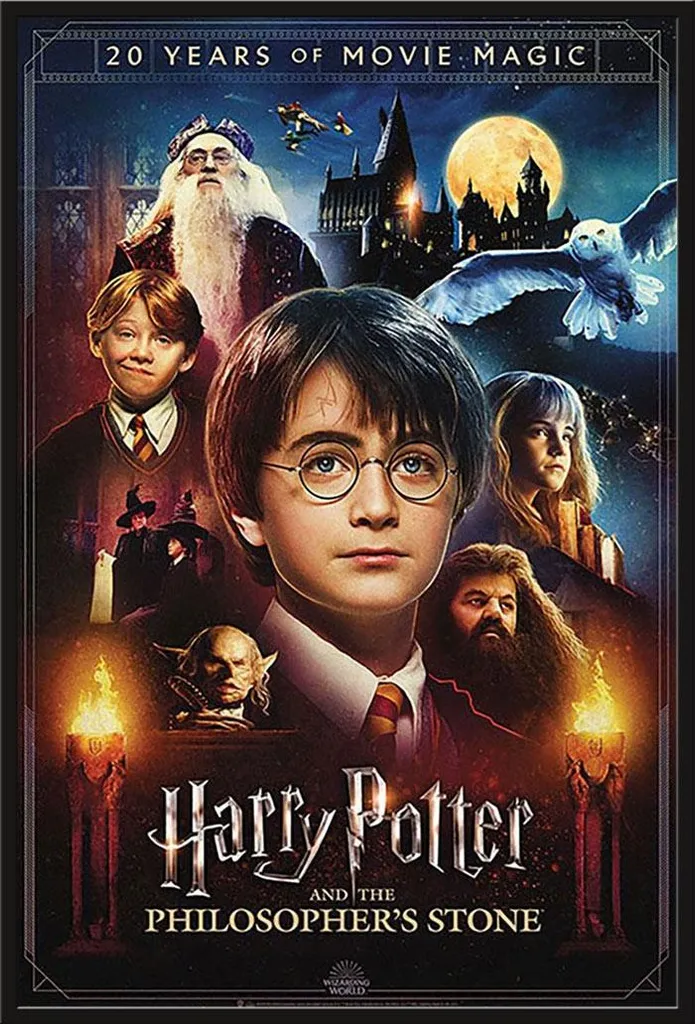Cadre Shinsuke® avec Affiche Harry Potter 20 ans et Vitre Acrylique Durable