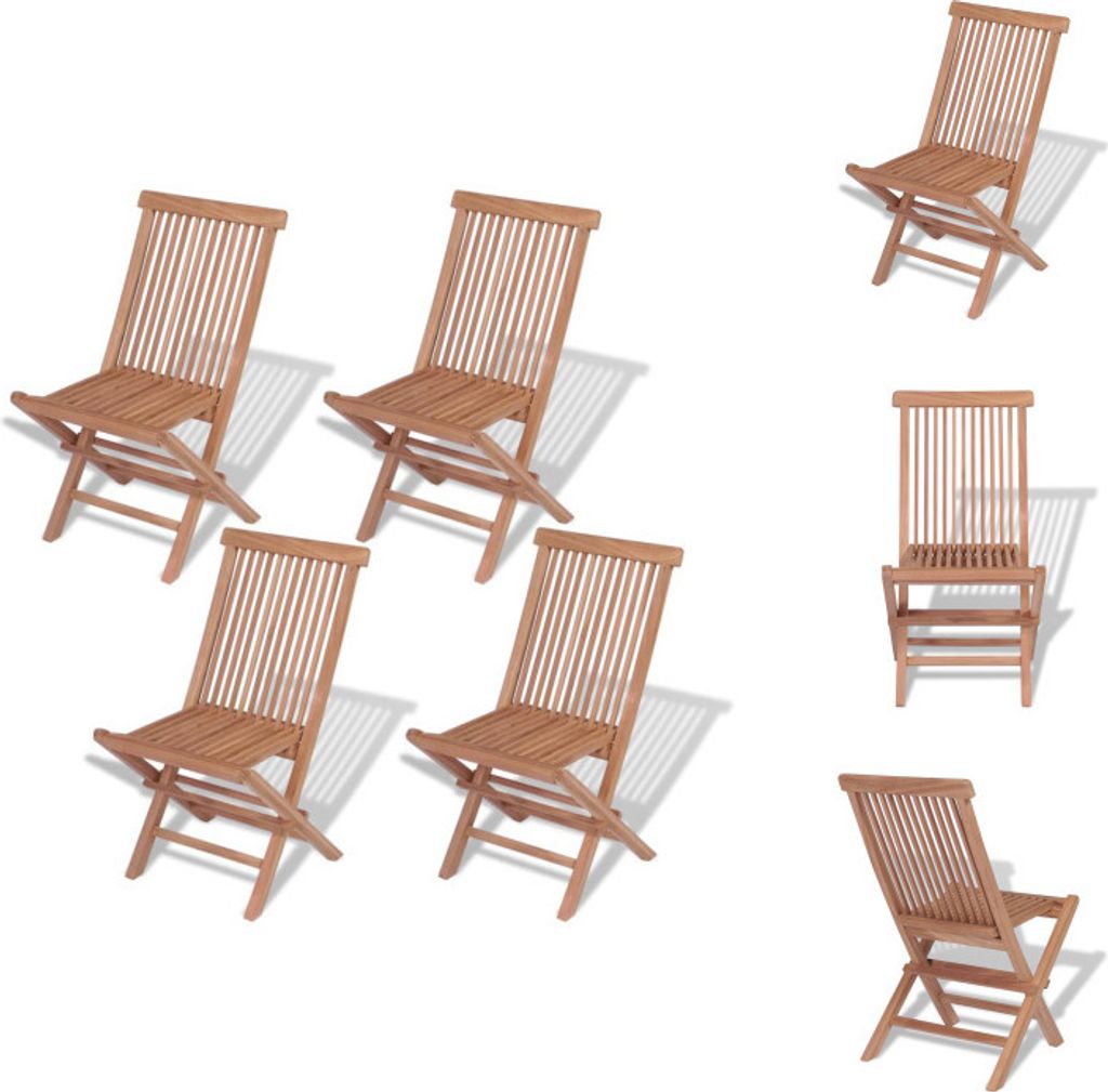 vidaXL Klappbare Gartenstühle 4 Stk. Massivholz Teak - Gartenstühle