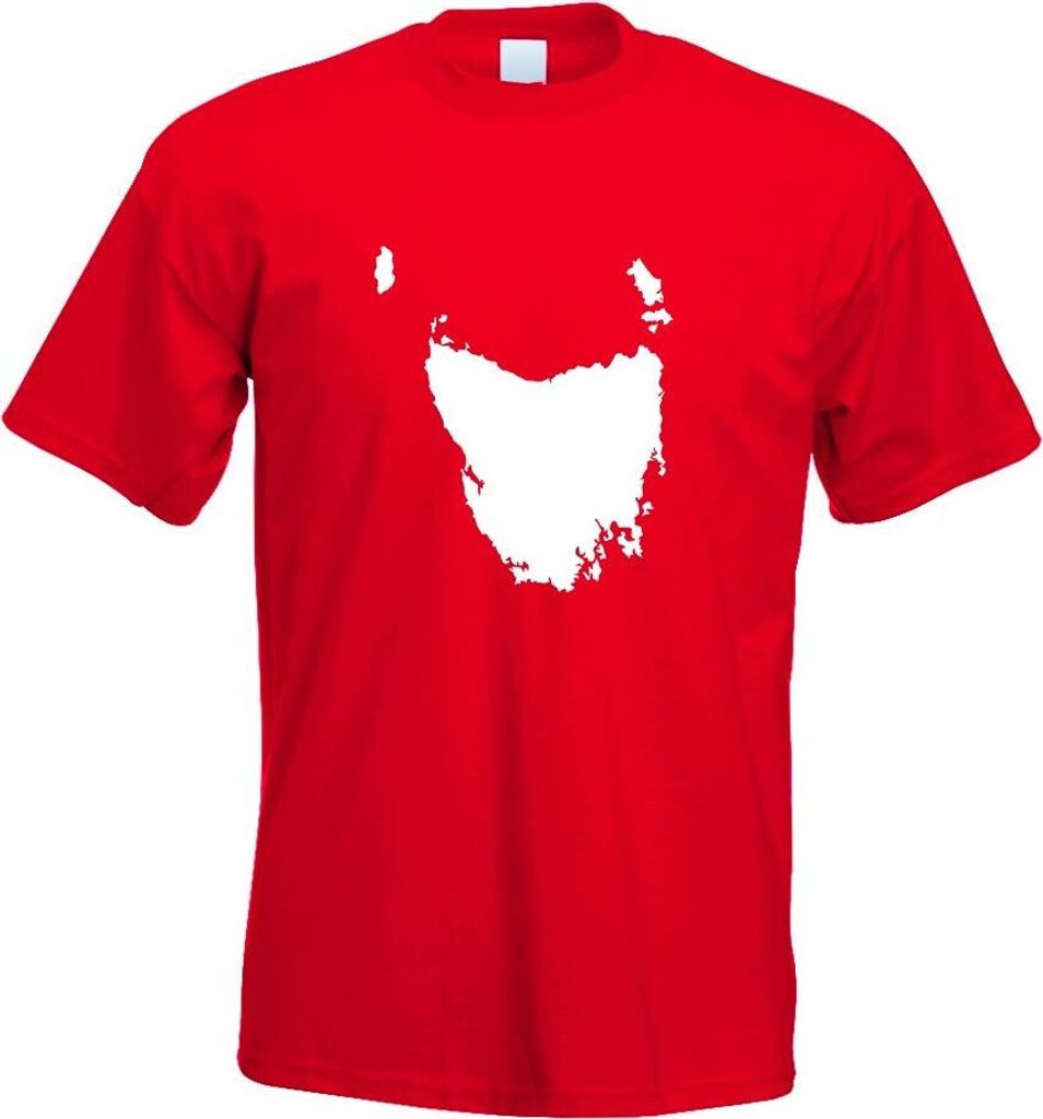 Kiwistar - T-Shirt - rot - Tasmania - Australien - State Motiv Bedruckt Funshirt Design Print - mit Motiv Bedruckt - Funshirt Design - Sport - Frei...