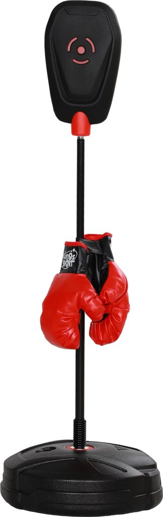 Standboxsack-Set für Kinder, höhenverstellbar, inkl. Boxhandschuhe, befüllbare Basis, Φ34 x 88-124H cm, Schwarz