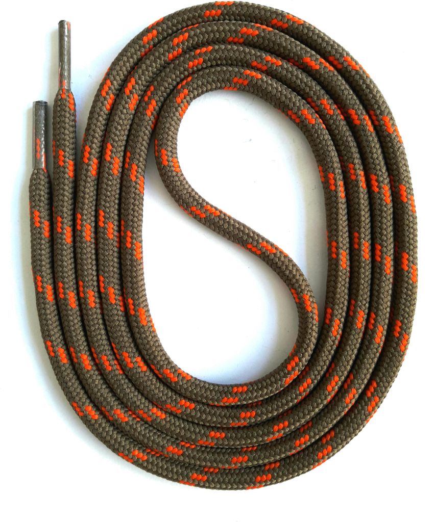 SNORS Sicherheitssenkel rund - SCHLAMM / ORANGE - 5mm - Produktbild 