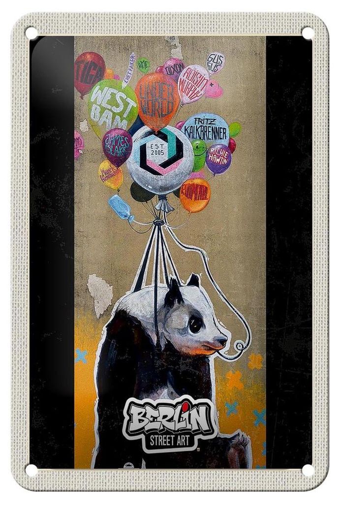 Blechschild Reise 12x18 m Berliner Bär Knut Wappen Graffiti Trip Schild