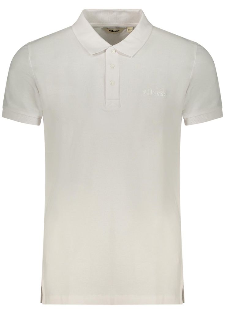 Weißes Kurzarm-Poloshirt für Herren mit 3 Knöpfen und Stickerei