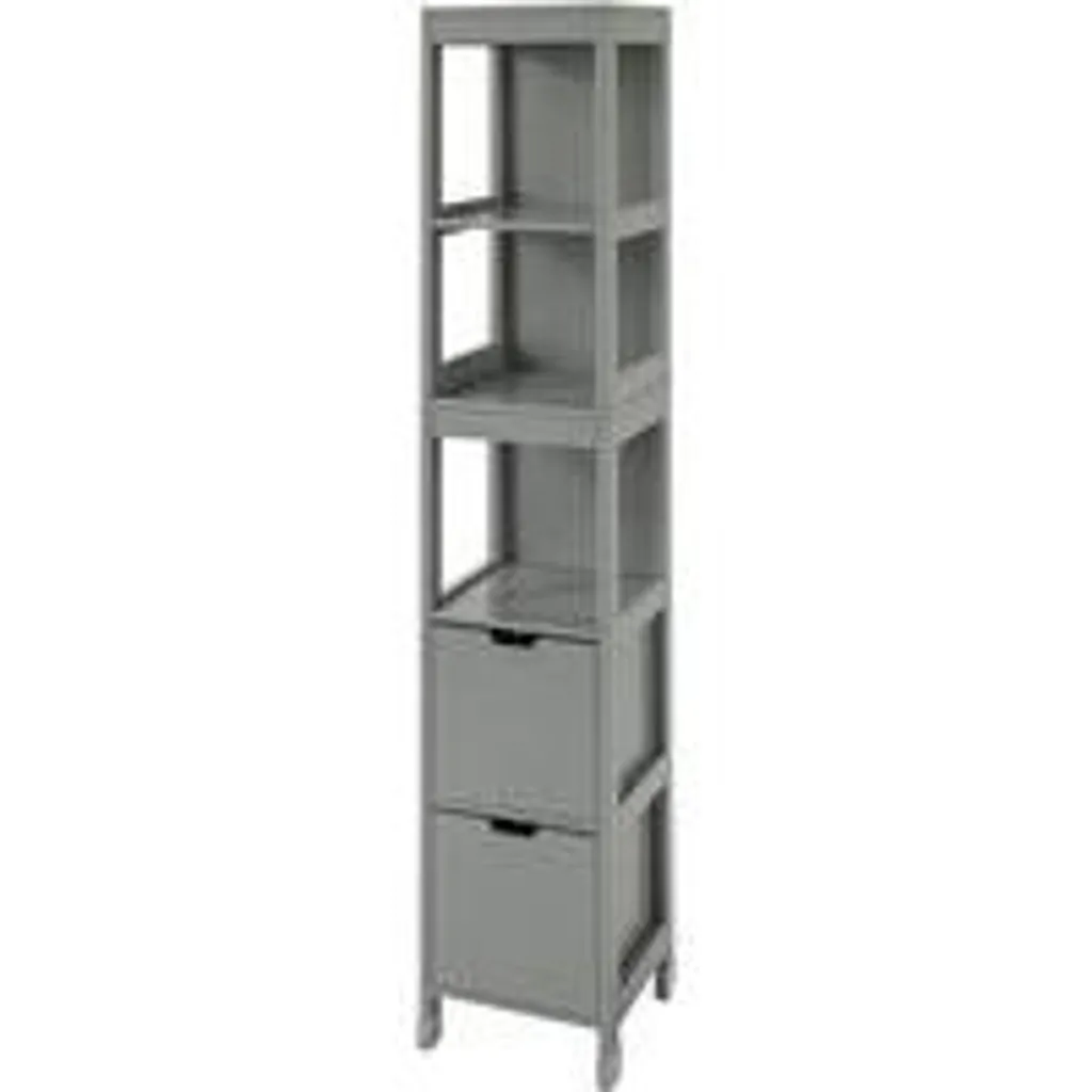Colonne de salle de bain étroite 144 cm blanche avec rangement modulable