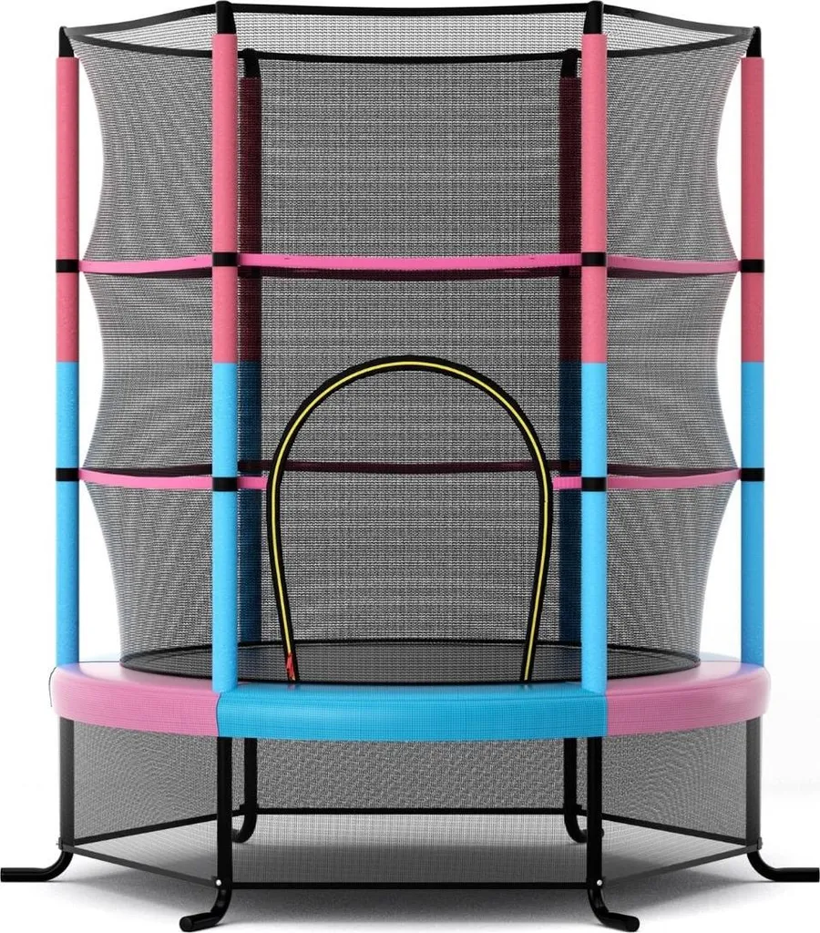Trampoline sécurisé rose : évitez les chutes avec le filet de protection