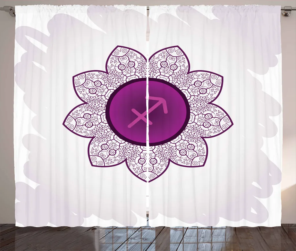 Tenda Rustica ABAKUHAUS Oroscopo Floreale Viola Bianco 280x175 cm