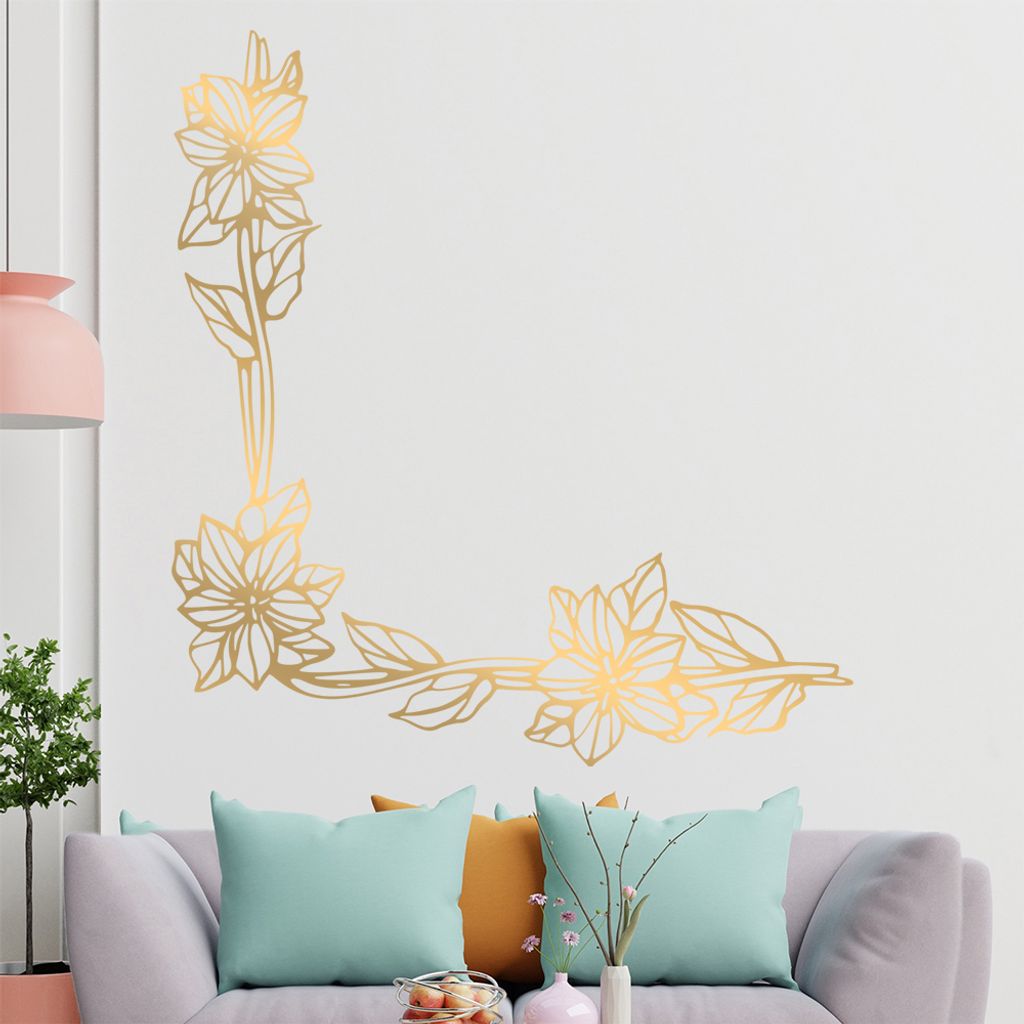 Blumen - Ranken Wandtattoo in 6 Größen - Wandaufkleber Wall Sticker - Dekoration, Küche, Wohnzimmer, Schlafzimmer, Badezimmer