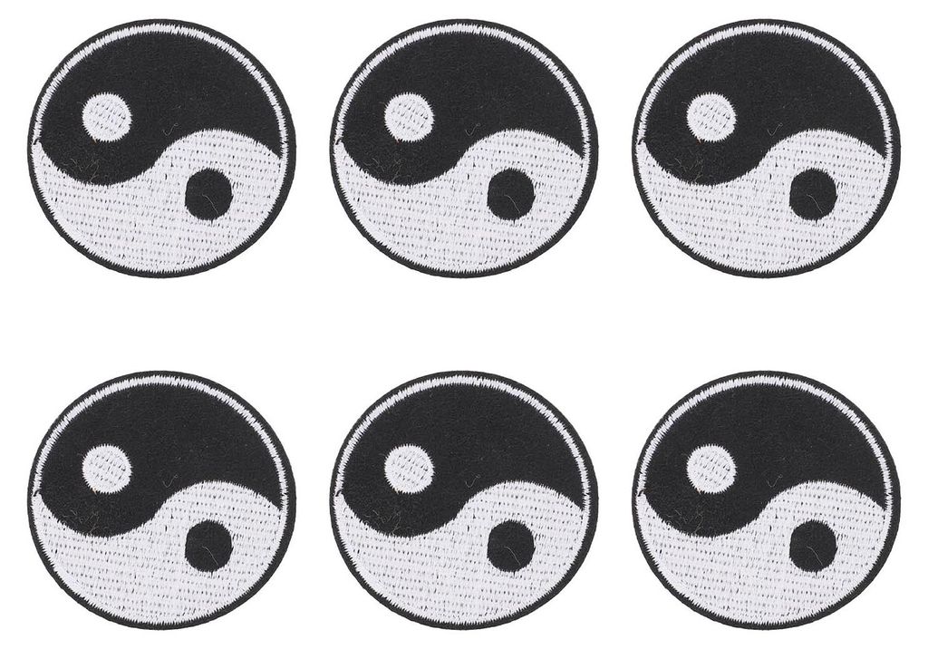 6 Stück Yin-Yang-Aufnäher mit Tai-Chi-Motiv, zum Selbermachen von Kleidung, zum Aufnähen, individuell gestalten, aus Baumwolle, für Hemden, Ver...