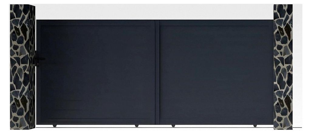 Gartentor Schiebetor - 416 x 180 cm - Aluminium - Anthrazit