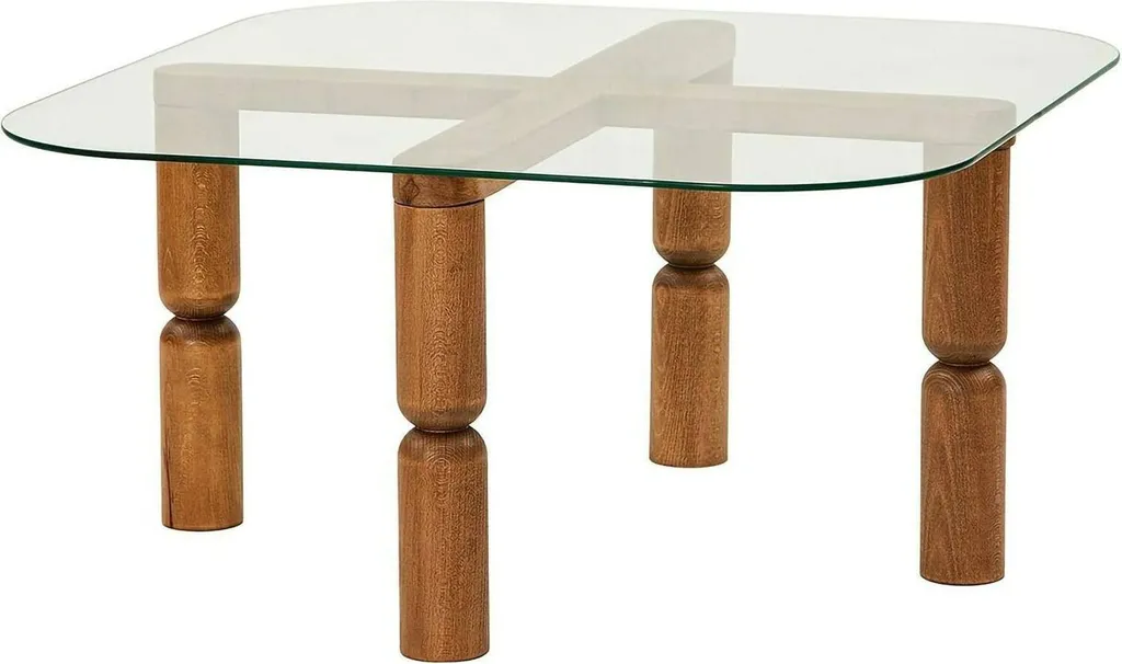 Table Basse Gran Noyer avec Porte-revues, Design Scandinave 80x80 cm