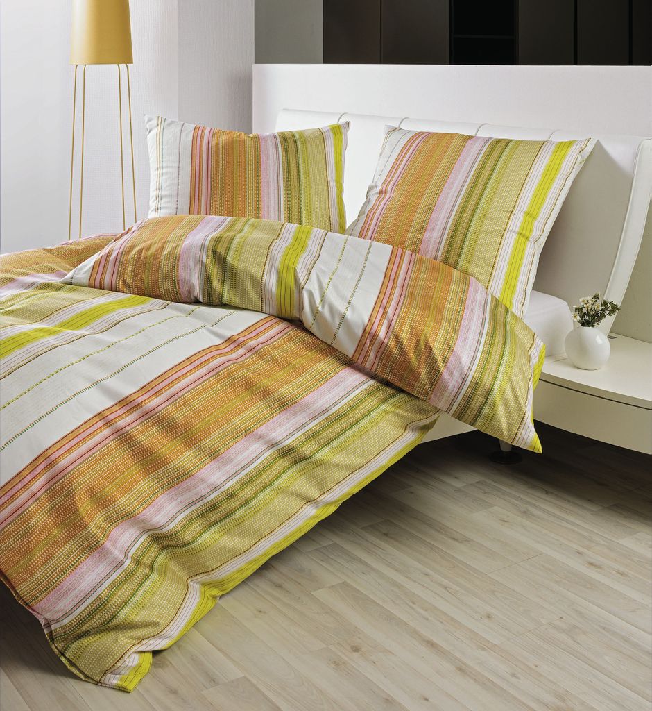 Janine Bettwäsche PALERMO Mako-Satin BL 155x220 cm gelb Bettbezug