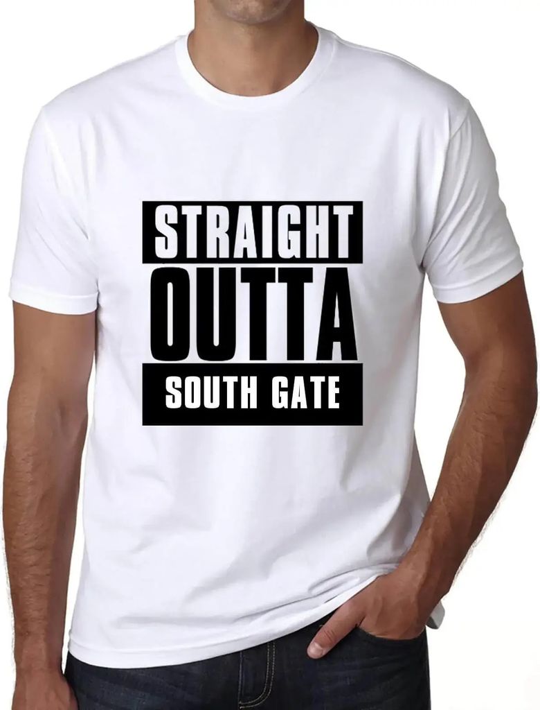 Herren Grafik T-Shirt Direkt aus dem Südtor – Straight Outta South Gate – Öko-Verantwortlich Vintage Jahrgang Kurzarm Lustige Druck Geburtstag