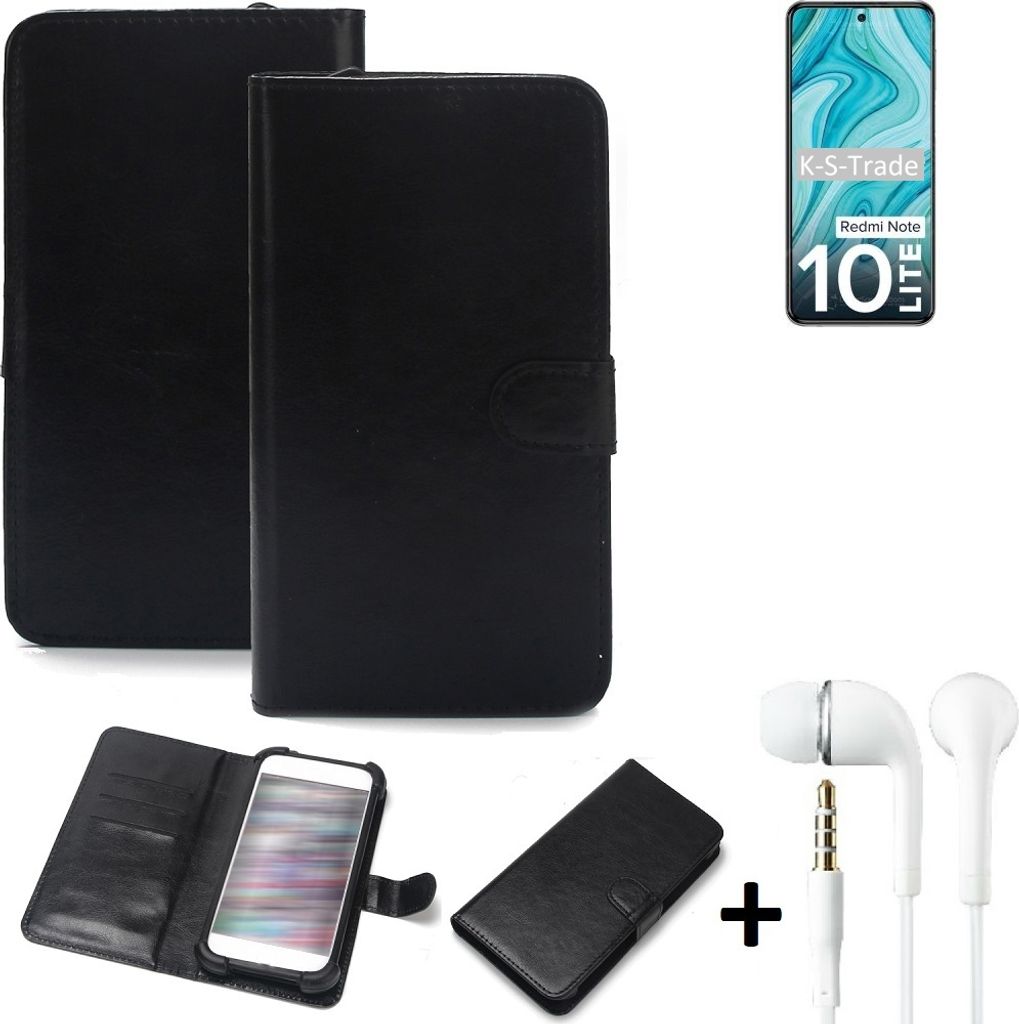 K-S-Trade Wallet Case Handyhülle kompatibel mit Xiaomi Redmi Note 10 Lite Schutzhülle Flip cover Flipstyle Tasche Hülle Flipcover Slim Bumper