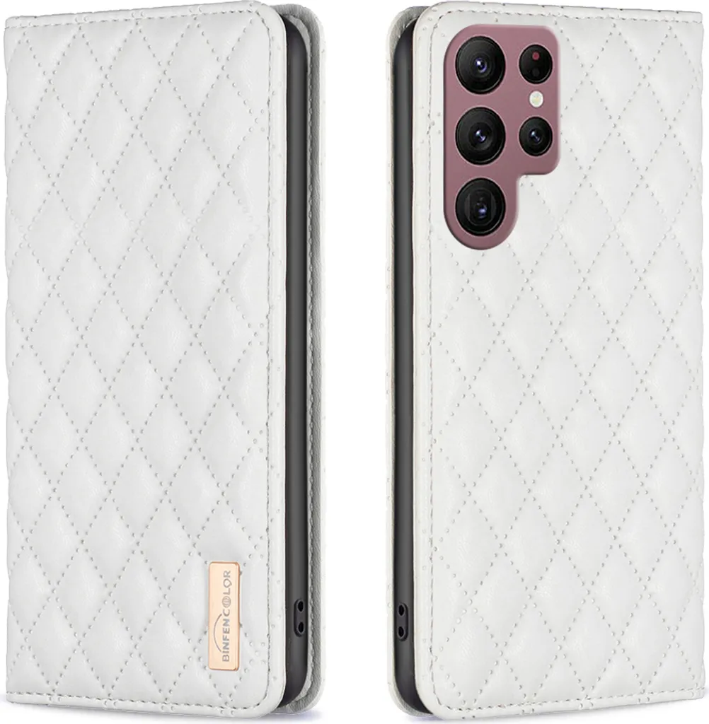 Custodia Galaxy S22 Ultra 5G Bianca - Tutto in Uno: Portafoglio e Stand