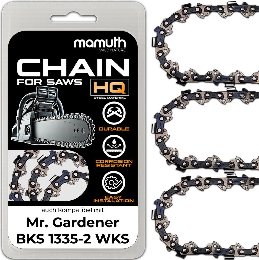 3x Sägekette Kettensäge 35cm 1,3mm 3/8" 52 TG für Mr. Produktbild 