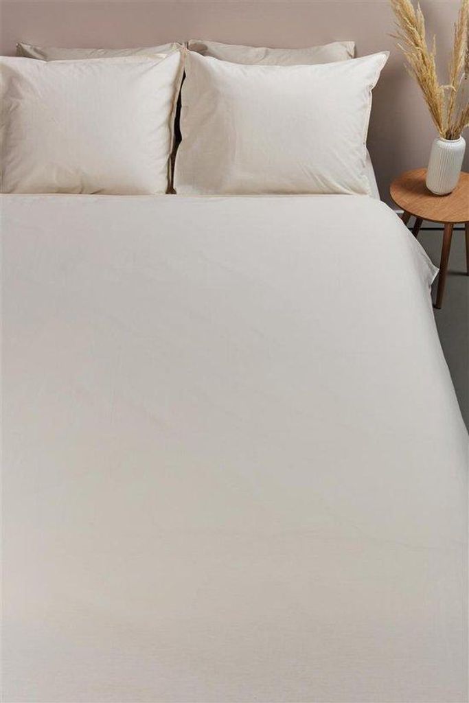 Ambiante Ambiante Baumwoll-Uni-Bettbezug - Doppel - 200x200/220 cm - Sand