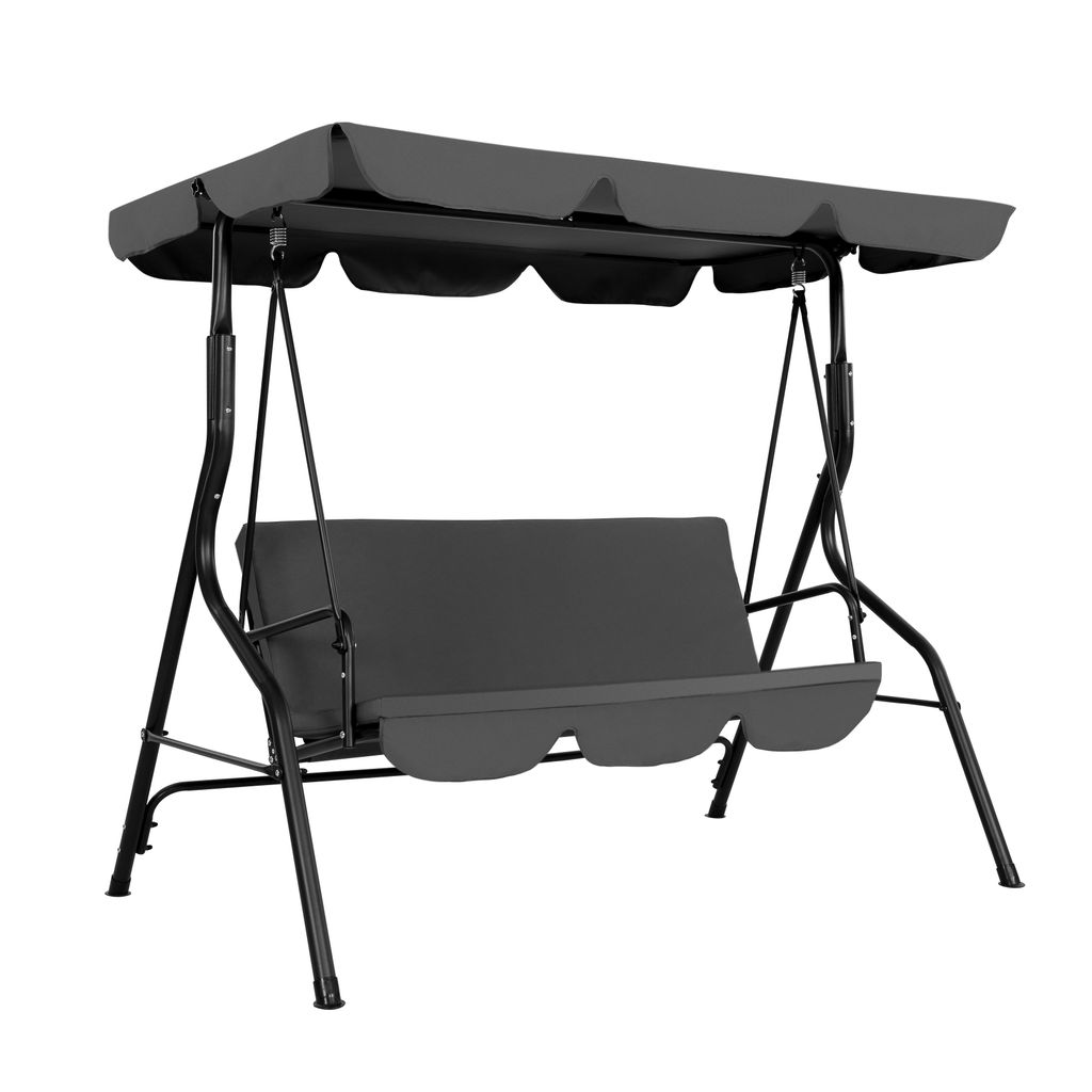 Avestar Hollywoodschaukel 3 Sitzer, Gartenschaukel, mit verstellbarem Dach, abnehmbarem Kissen