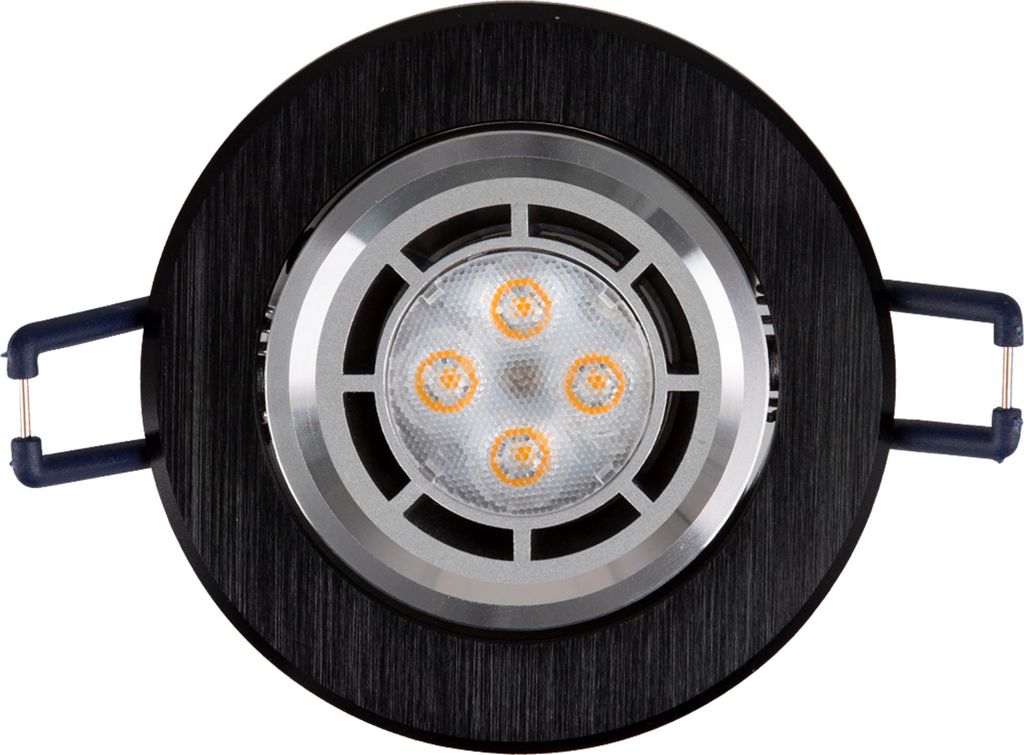 LED Einbaustrahler 200-240V AC 5W 16302-5 0 Ø68 IP20 Alu Silber + Schwarz gebürstet