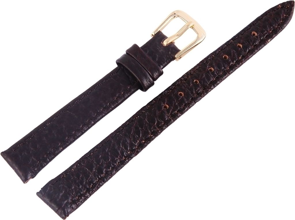 Basic Echtleder Armband in dunkelbraun, Kroko, flach, 12 mm