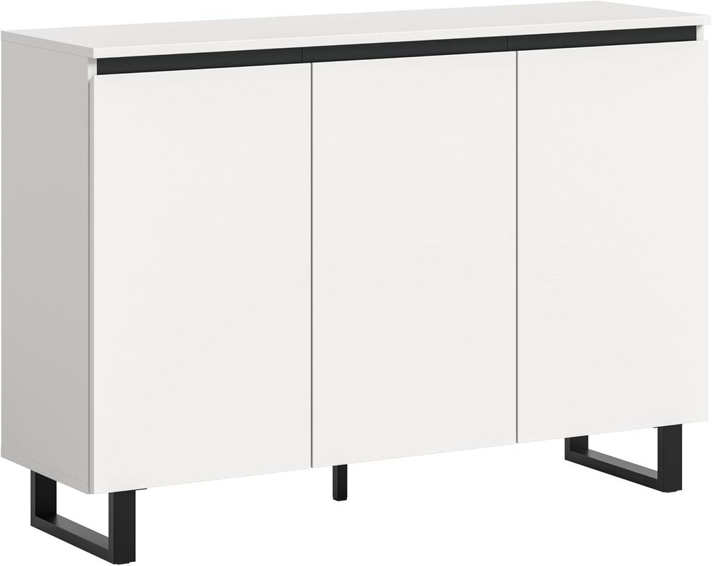 Sideboard Kommode Tomasa | weiß / schwarz