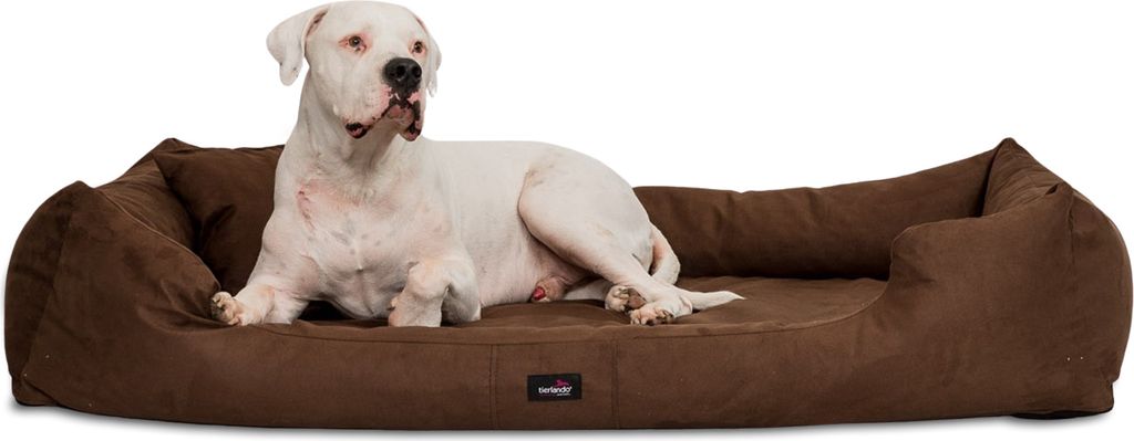 tierlando Orthopädisches Hundebett PLUTO SOFT | Visco | Samtweiches Velours - Größe: 90x75cm | Farbe: 01 Braun