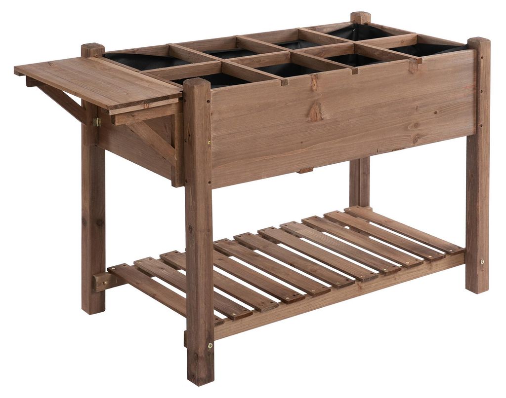Outsunny vyvýšený záhonový box s 8 delenými roštami polica Obrázok produktu 