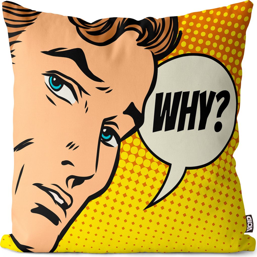 VOID Why? Comic Pop Art Kissenbezug Kissenhülle Sofakissen Kissen Deko Outdoor-Kissen Dekokissen