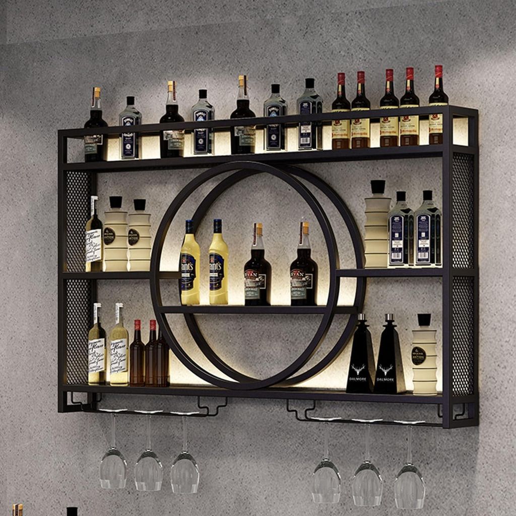 Étagère à vin murale - Étagère à bouteilles en métal - Image du produit 