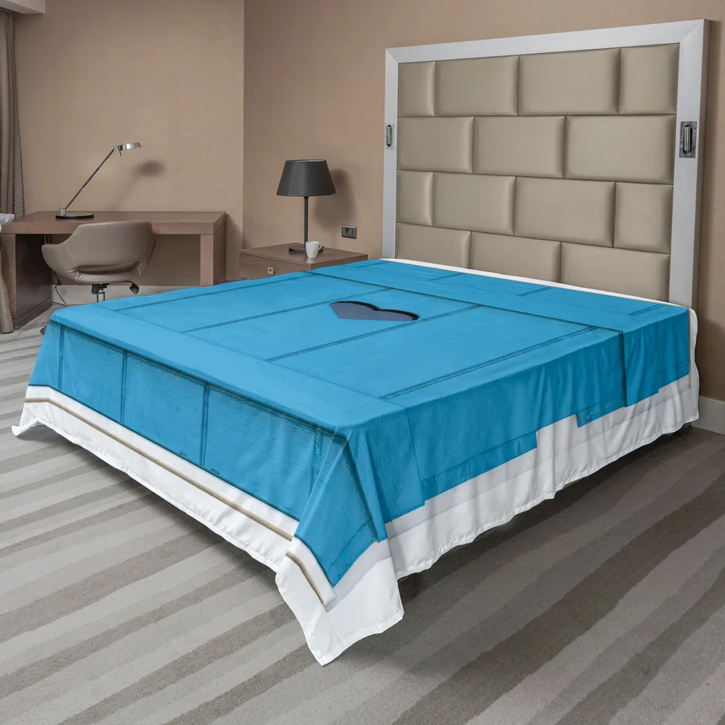 ABAKUHAUS Drap Plat Imprimé Vintage Bohème 275x260 cm Turquoise et Blanc