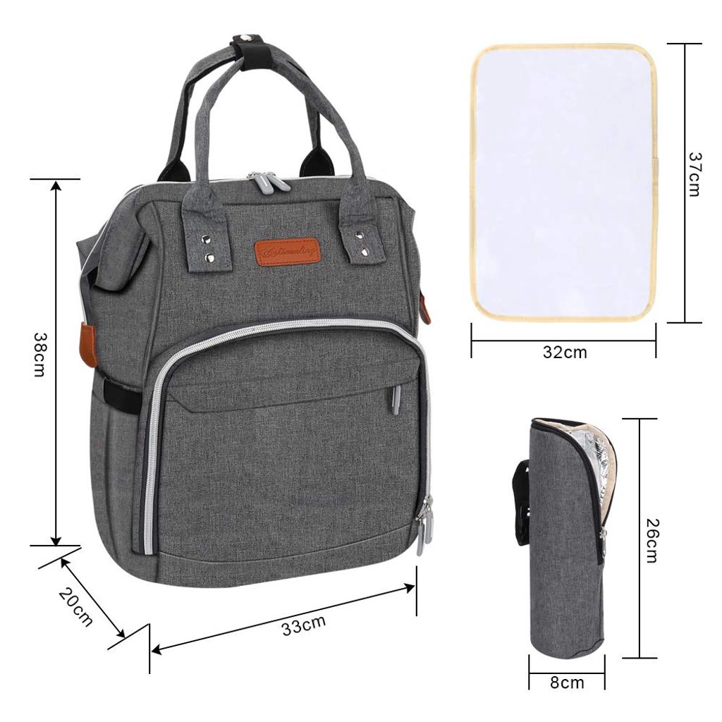 Große Babytasche Reisetasche Baby Wickelrucksack mit USB-Lade Port Babyrucksack 