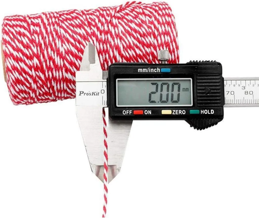 Ficelle de décoration Noël 100m en coton bicolore - Cordon de tirage - 2