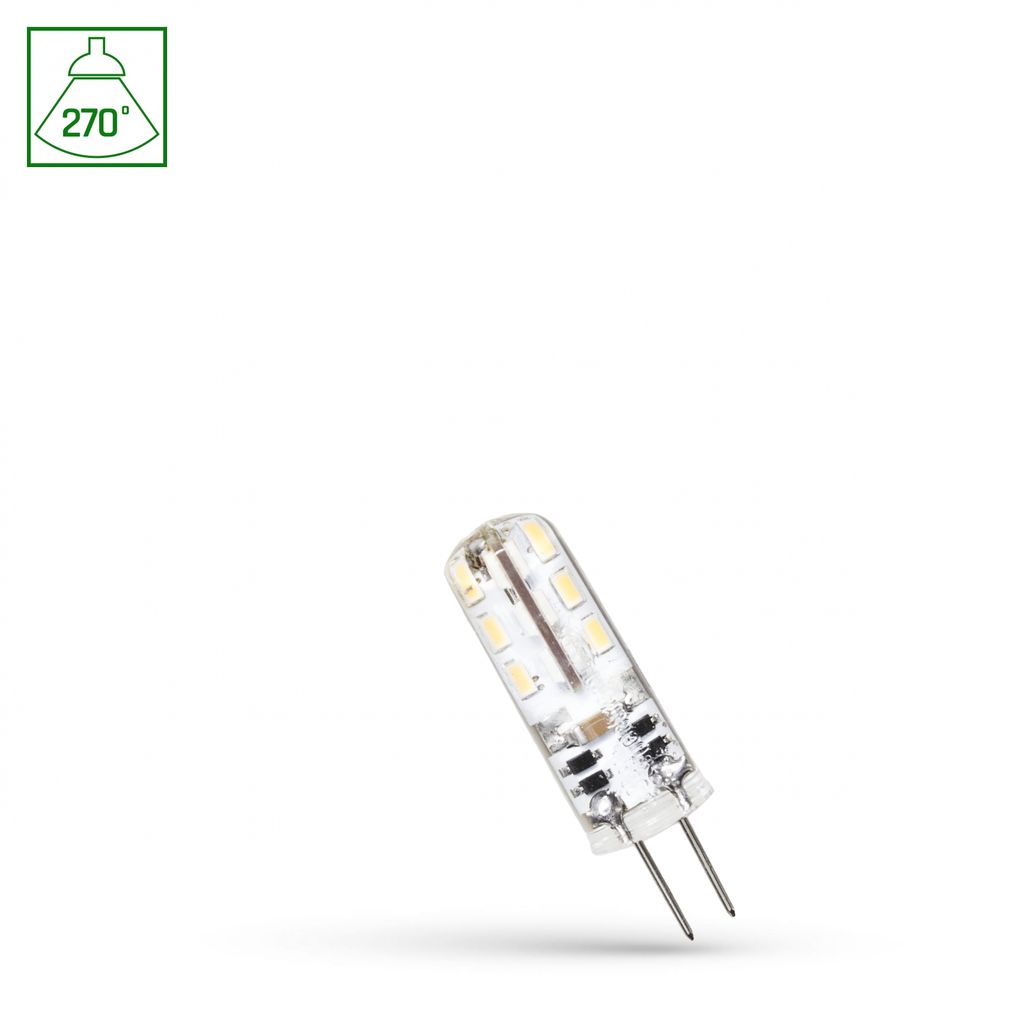 Spectrum LED Leuchtmittel Stiftsockel 1,5W G4 klar 12V 110lm Tageslicht 6000K kaltweiß 270°