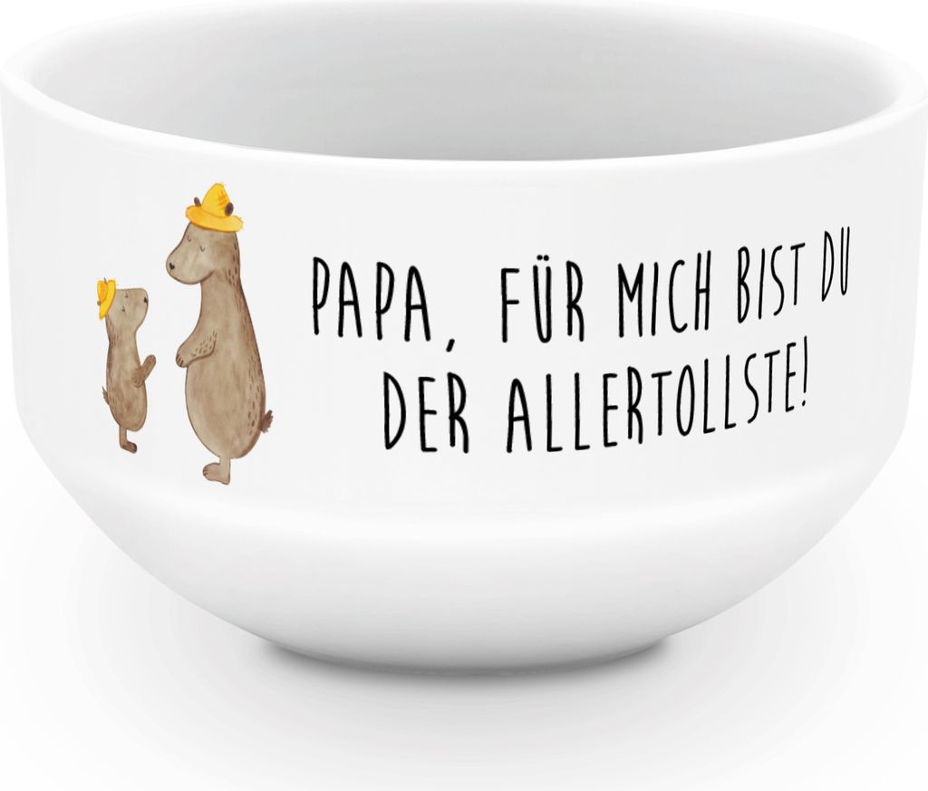 Mr. & Mrs. Panda schale Bären mit Hut - Weiß - Geschenk, Müslischale, reisschale, Bowlschale, Schüssel, Vatertag, Vater, salatschälchen, Papa,...