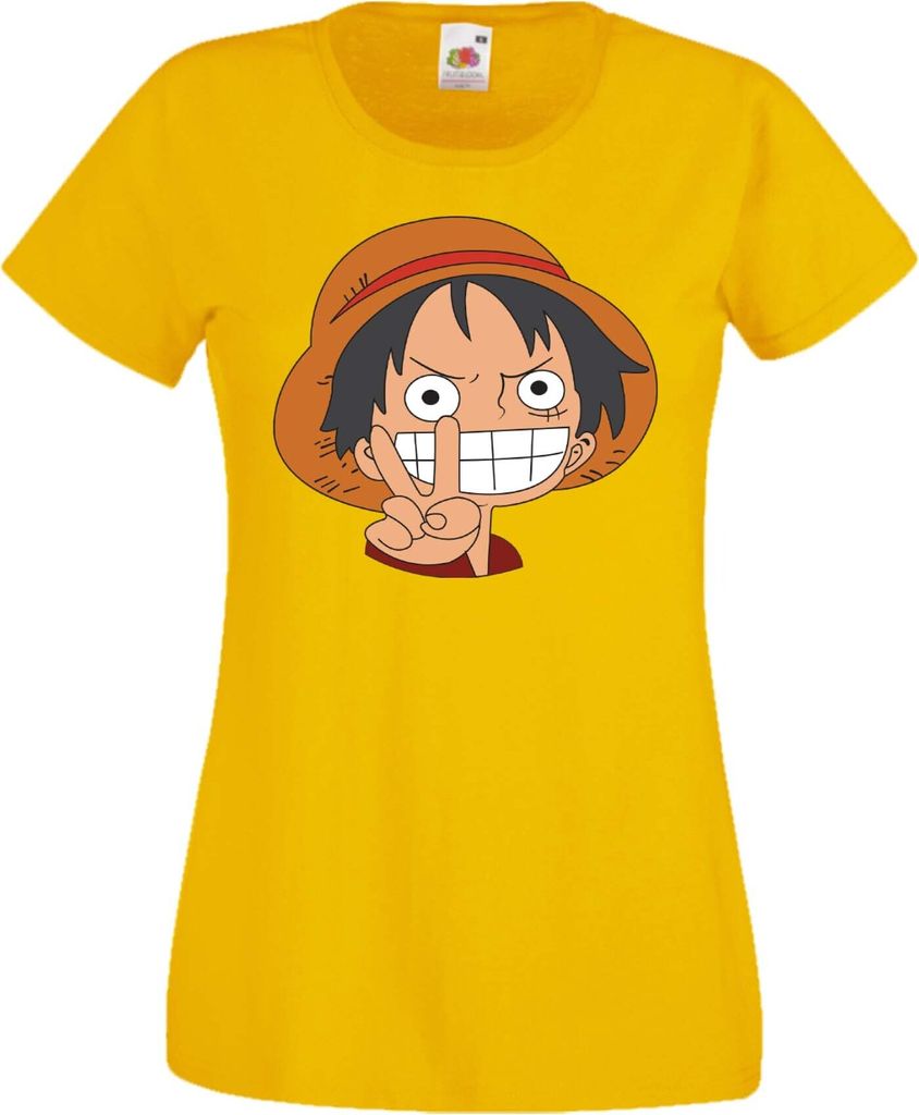 Damen T-Shirt Anime Manga One Manga Piece Anime 03 Strawhat, Lady M / Gelb