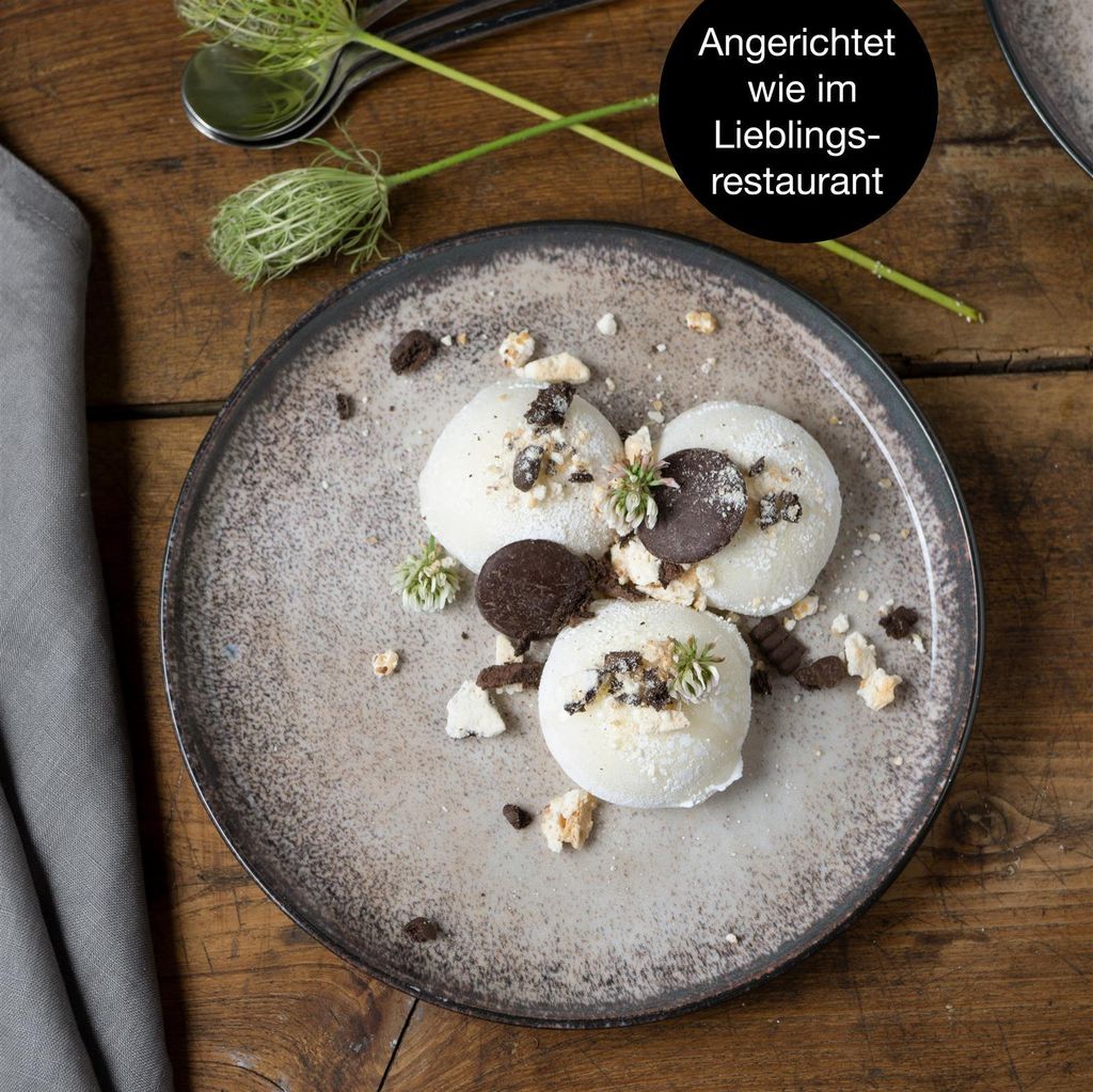 Moritz & Moritz VIDA 6tlg Dessert Teller Beige Geschirr Set