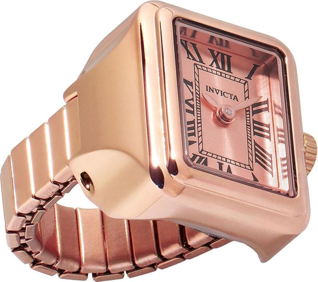 Invicta Mini Ring Uhr 49896 Damen Uhr - Quartz Bewegung - Edelstahl mit Roségoldem Zifferblatt - 18 mm