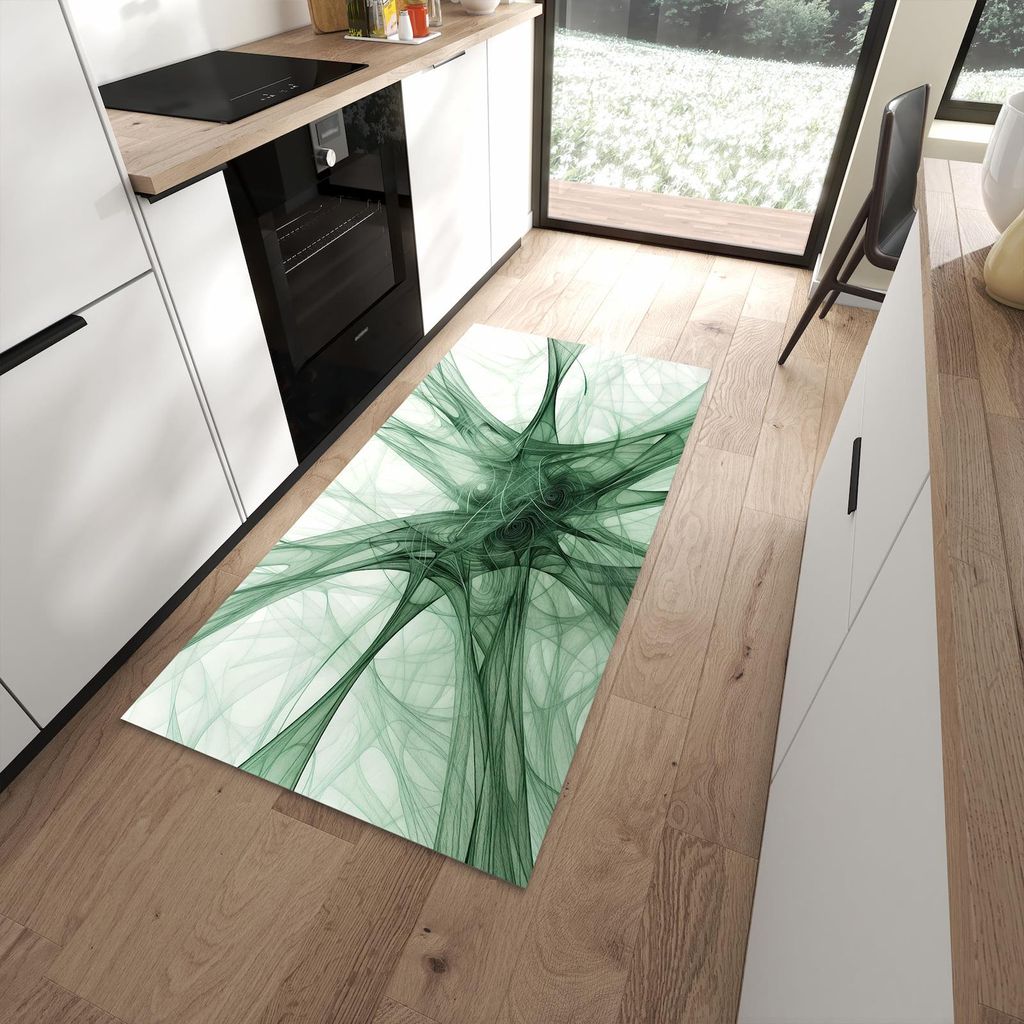 Küchenteppich 90x180cm rutschfest & abwischbar PVC Läufer - Strukturen von Abstrakte