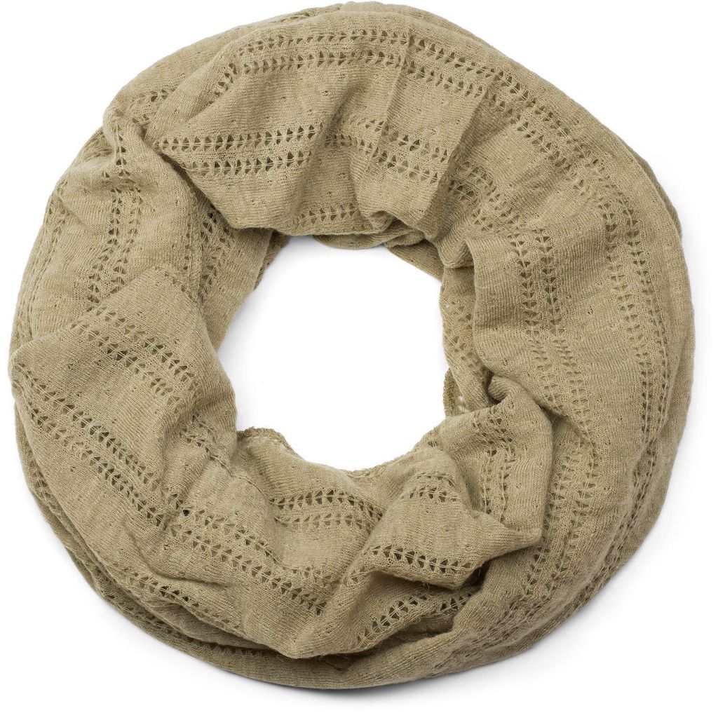 styleBREAKER Loop Schal mit Lochstrick Muster, Vintage Schlauchschal, Tuch, Uni 01017045