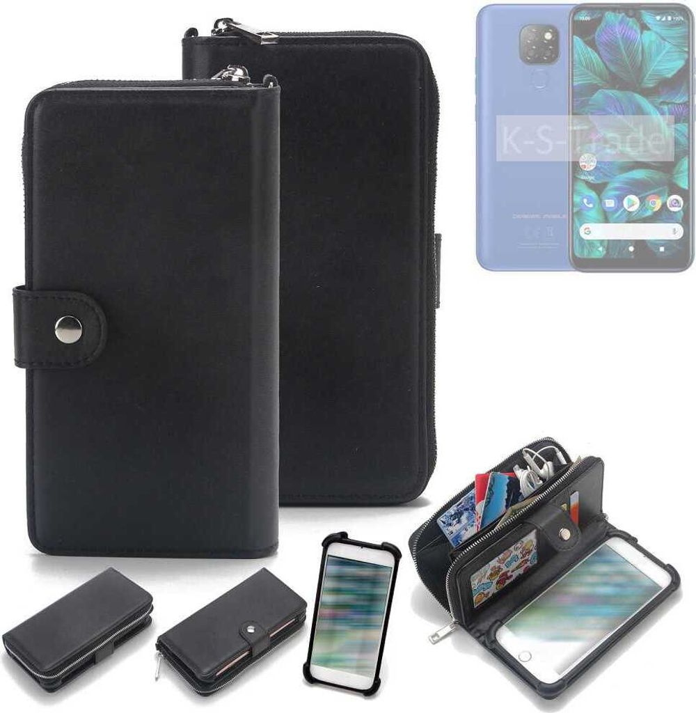K-S-Trade 2in1 Handyhülle Schutzhülle kompatibel mit General Mobile GM 20 & Portemonnee Cover Handy Hülle Case Etui Geldbörse Wallet Bookstyle