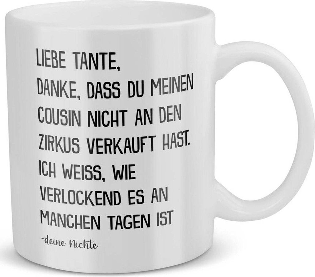 22Feels Beste Tante Geschenk von Nichte Frauen Geburtstag Tasse Spruch Weihnachten Kaffeetasse Muttertag Geschenkidee
