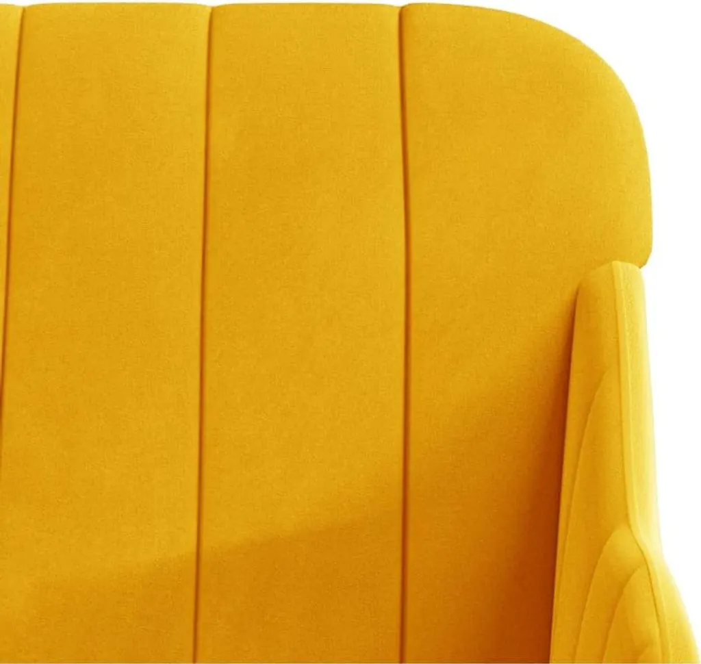 Banquette 2 places en velours jaune - Mobilier design chic 110 cm - 6