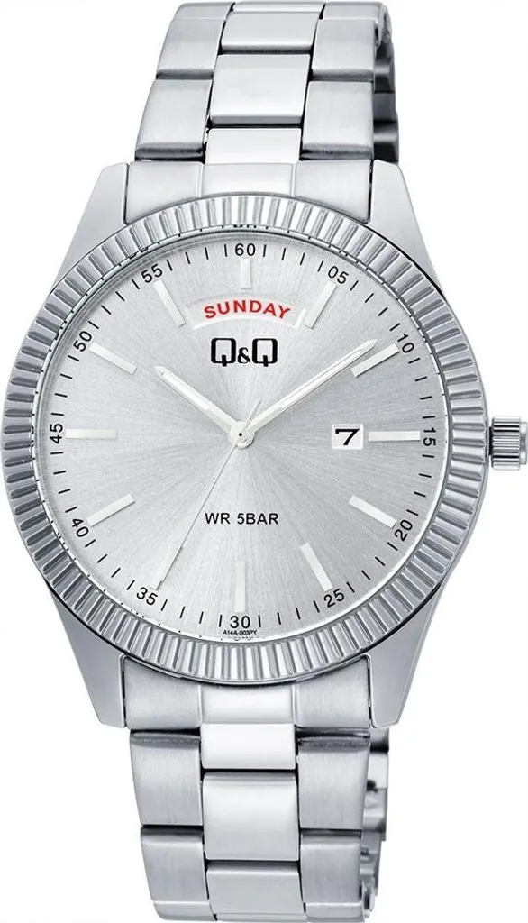 Montre-bracelet analogique Q&Q A14A-003PY avec bracelet en acier robuste