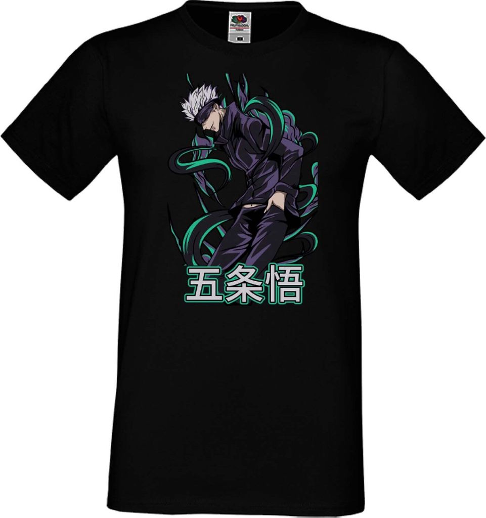 Herren T-Shirt Anime Manga Jujutsu Kaisen, Man XL / Schwarz