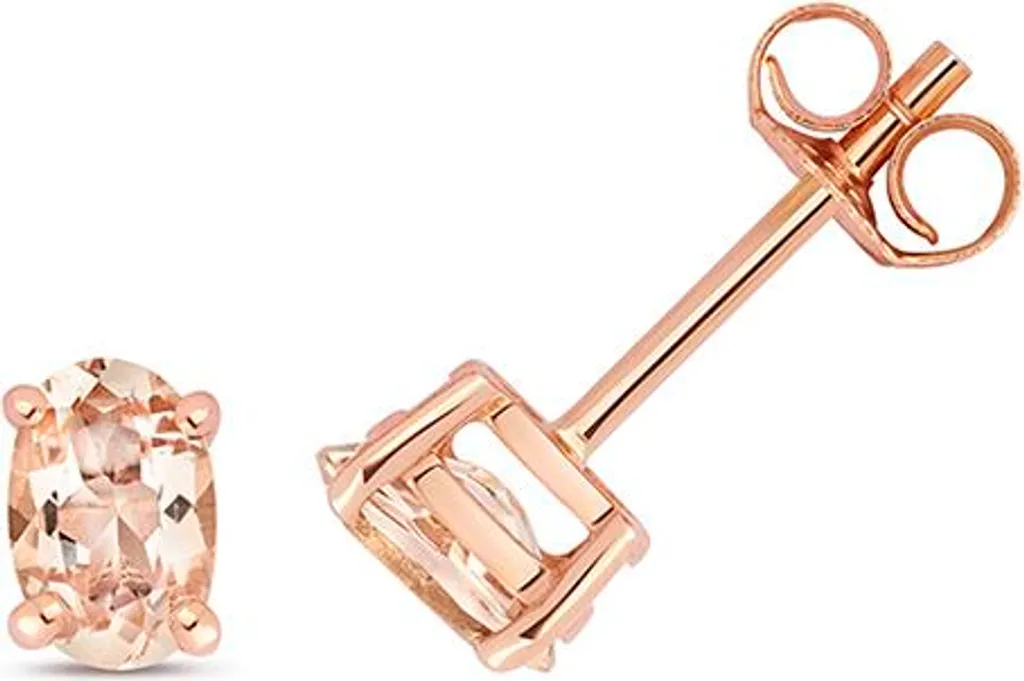 Boucles d'oreilles Morganite et Or Rose 375 TRS29718 - Bijou de luxe