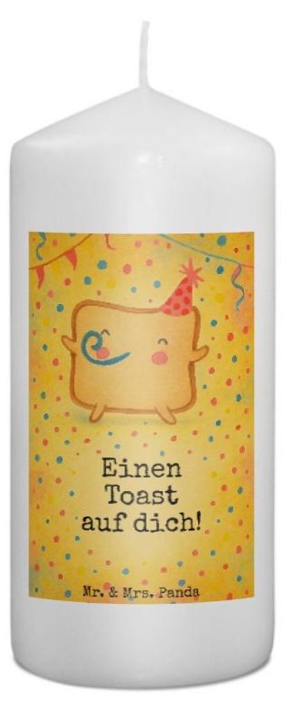 Mr. & Mrs. Panda Kerze Toast Party Design 15 x 7 cm - Weiß - Geschenk, Freund, Wachskerze, Erinnerungskerze, Ehefrau, Bedruckte, Stumpenkerze, fü...