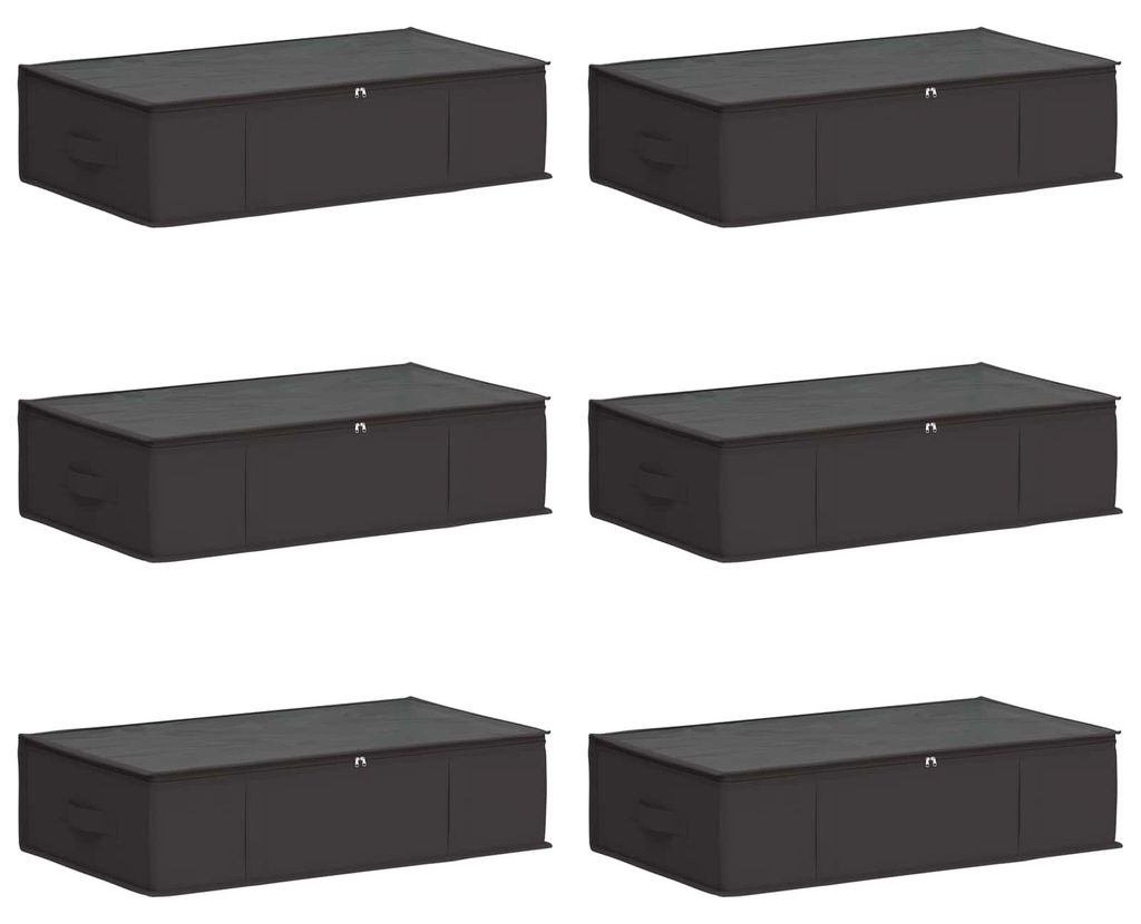 vidaXL Aufbewahrungsbox mit transparentem Oberfenster 6 pcs Anthrazit