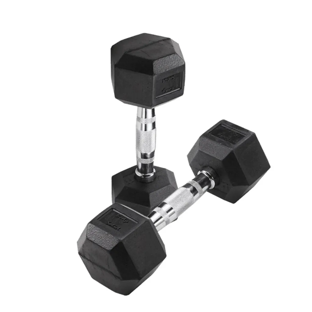 Haltères hexagonaux 2x7 kg parfaits pour votre home gym et yoga-fit
