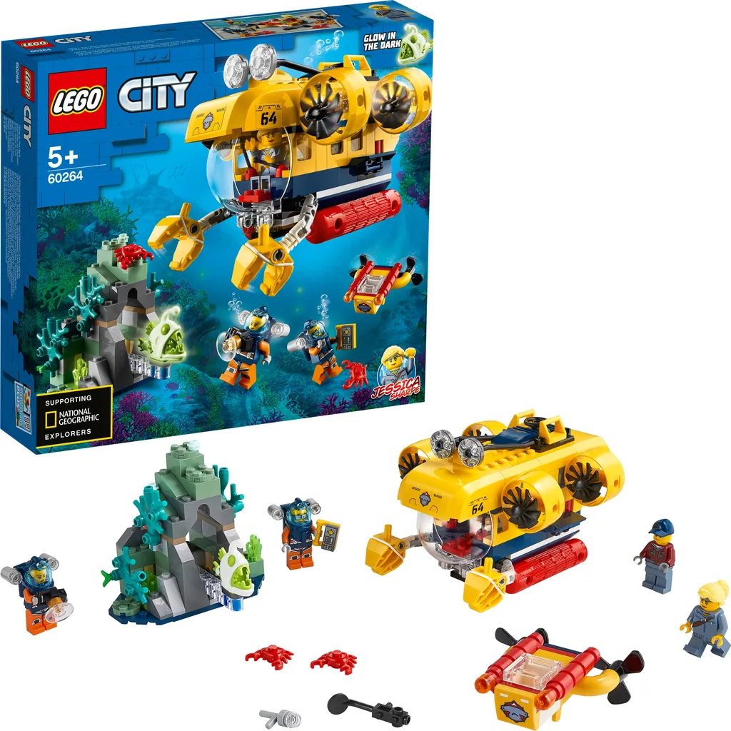 Jouet Sous-marin d'exploration sous-marine LEGO City 60264 avec animaux