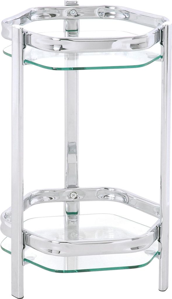 HAKU Blumenständer Beistelltisch chrom - Glas, Metall, B/H/T: 28x45x28 cm