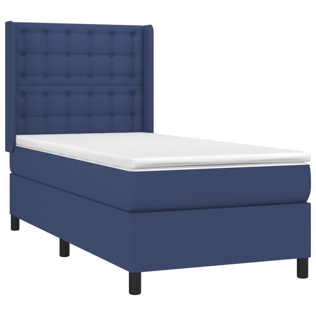 "SALE 2026"Boxspringbett - Einzelbett/Jugendbett mit Lattenrost - mit Matratze Blau 80x200cm Stoff - Klassische Betten DEMöbel733037